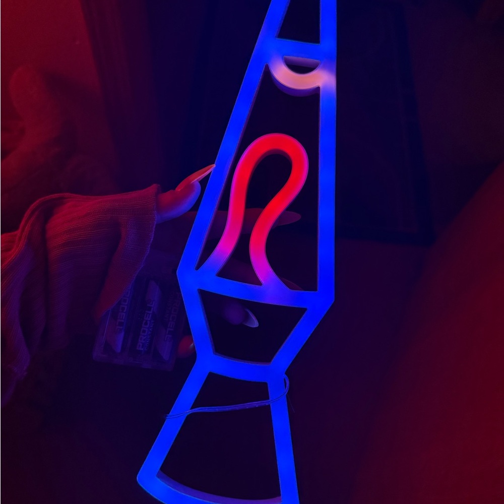 Blue and Red Lava Lamp Neon Lights lamp set of 2